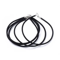 50 strands 1846cm length 5mm width black silk necklace cords with brass lobster claw clasp and extended chain wholesales