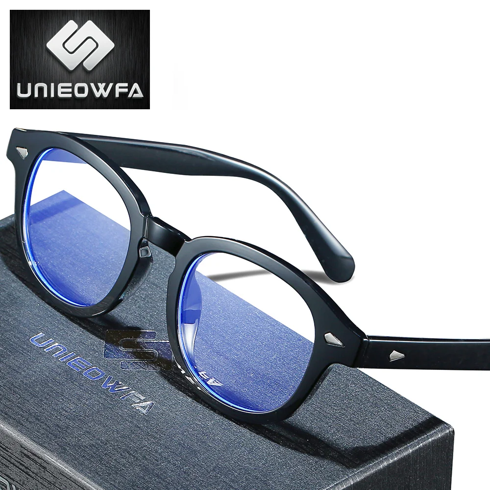 Мужские и женские очки UNIEOWFA в стиле ретро оптические для близорукости анти синий