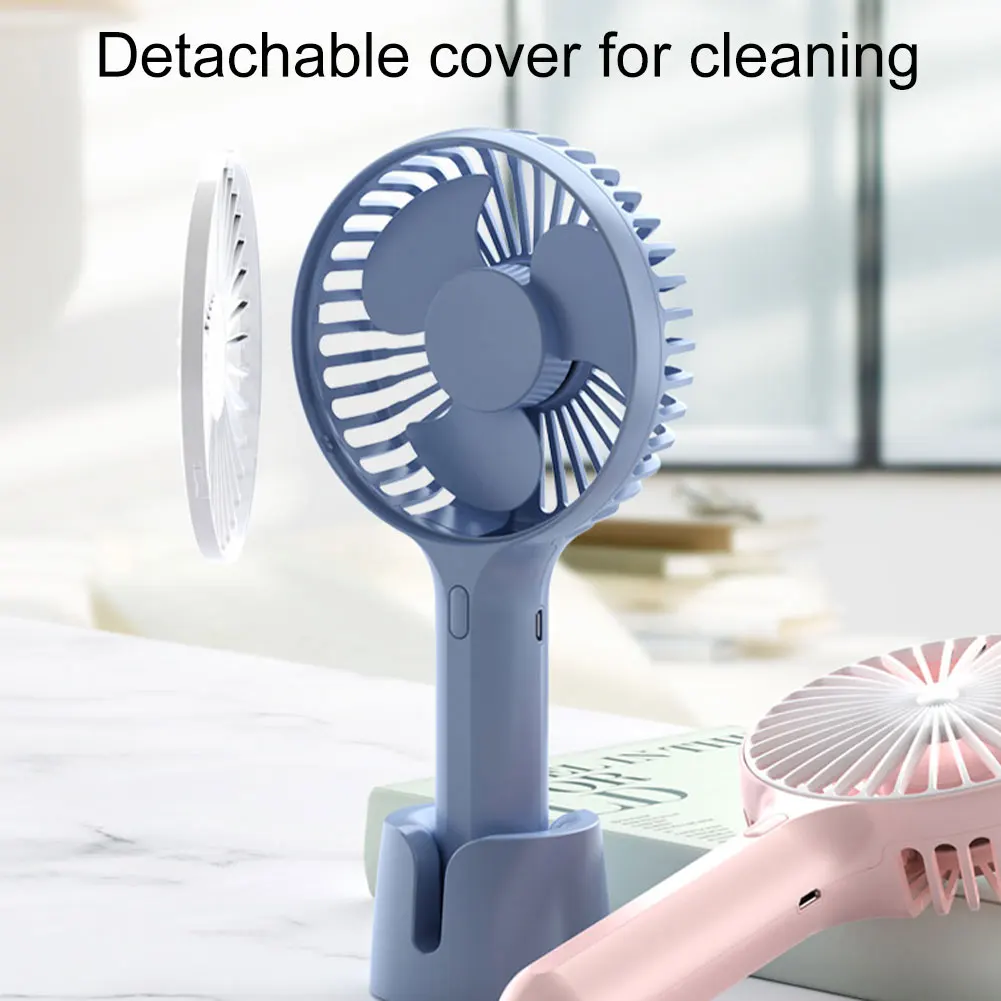 

2021 New USB Mini Handheld Fan Portable Rechargeable Cooling Fan Desktop Air Cooler Outdoor Travel hand fan with Removable Base