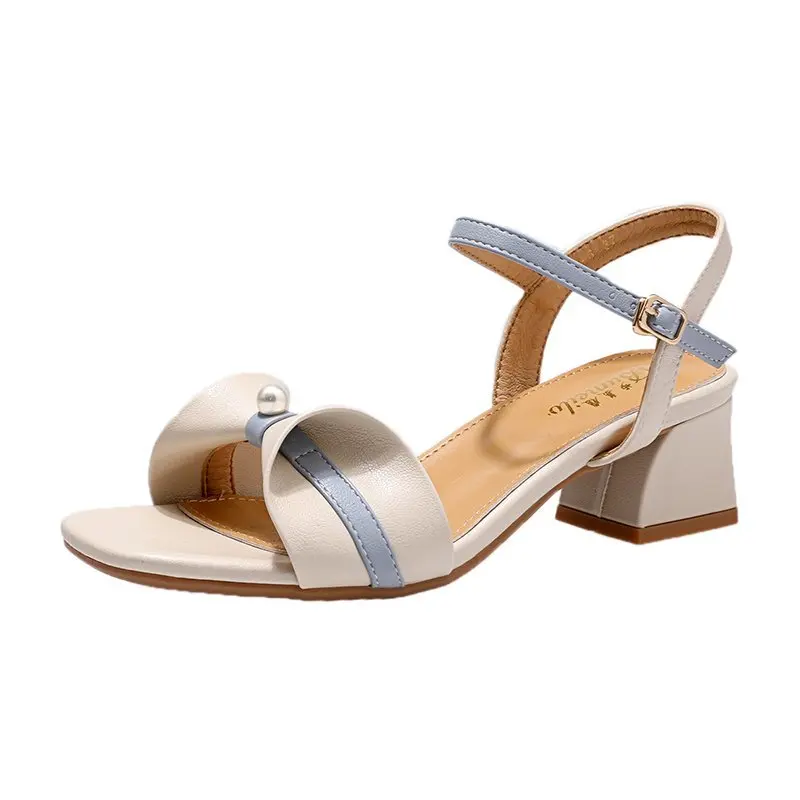 

Shoes Woman 2021 String Bead Med Female Slippers Luxury Slides Square heel Rubber Flip Flops New Soft Designer Block Hawaiian