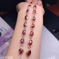 kjjeaxcmy boutique jewelry 925 sterling silver inlaid natural garnet bracelet female support test got engaged marry party