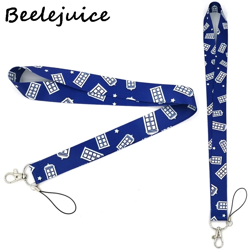 

24pcs Telephone booth Neck Strap Lanyard keychain Mobile Phone Strap ID Badge Holder Rope Key Chain Keyrings cosplay