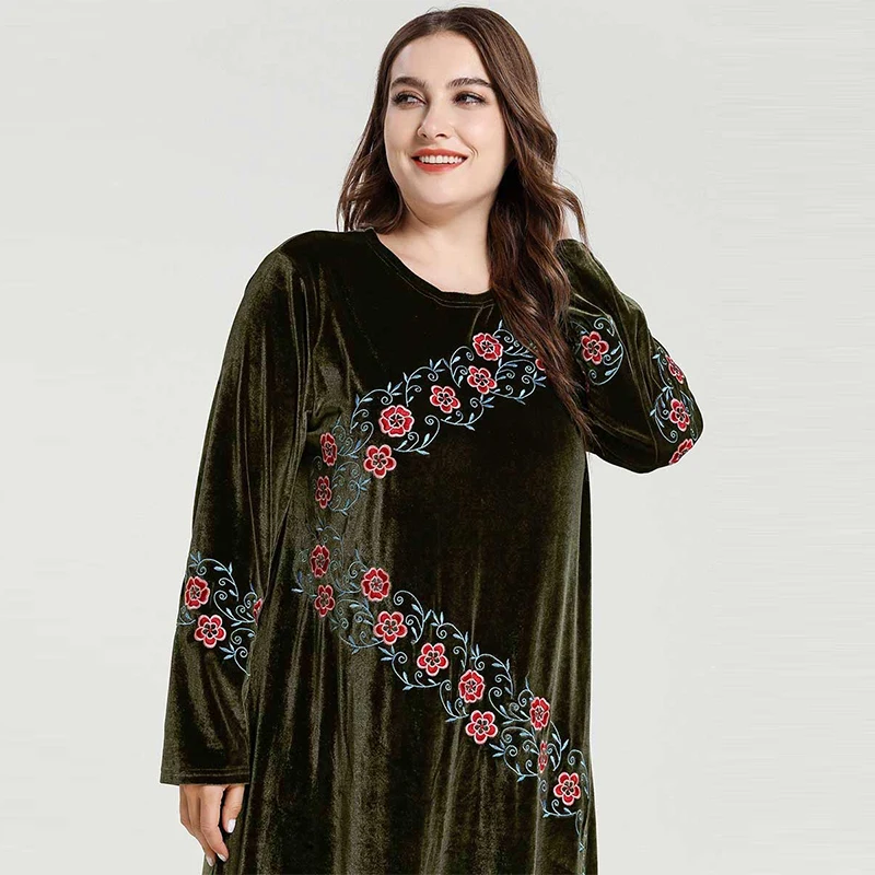 Мусульманское турецкое модное женское длинное платье большого размера Дубай