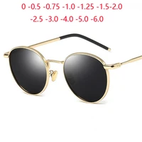metal round sunglasses women polarized polycarbonate lens driving nearsighted sunglasses prescription 0 0 5 0 75 1 0 to 6 0