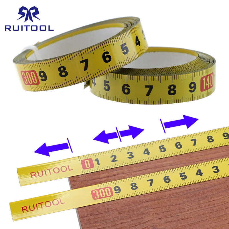 Metric Tape Measure for Miter Track 0.5'' Self-adhesive Measuring T Scale Ruler Woodworking Tools 1-5m | Инструменты