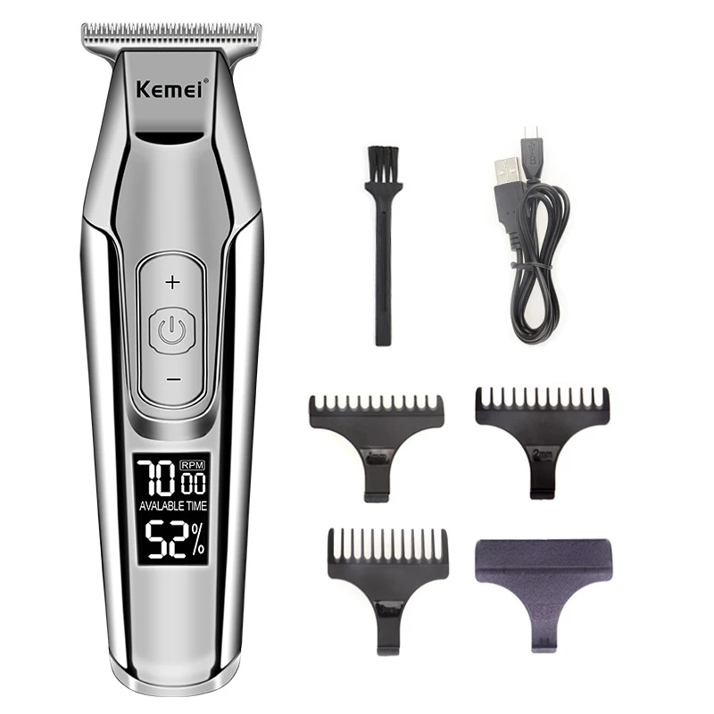 

110-240V Kemei Professional Hair Clipper LCD Display Bald Beard Trimmer Single Blade Men's Trimmer Haircut Razor Styling Tool 45