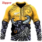 2021 Новая Зеландия Таранаки маори бык 3D печать толстовка мужская женская Харадзюку Верхняя одежда пуловер на молнии Свитшот Повседневная куртка унисекс