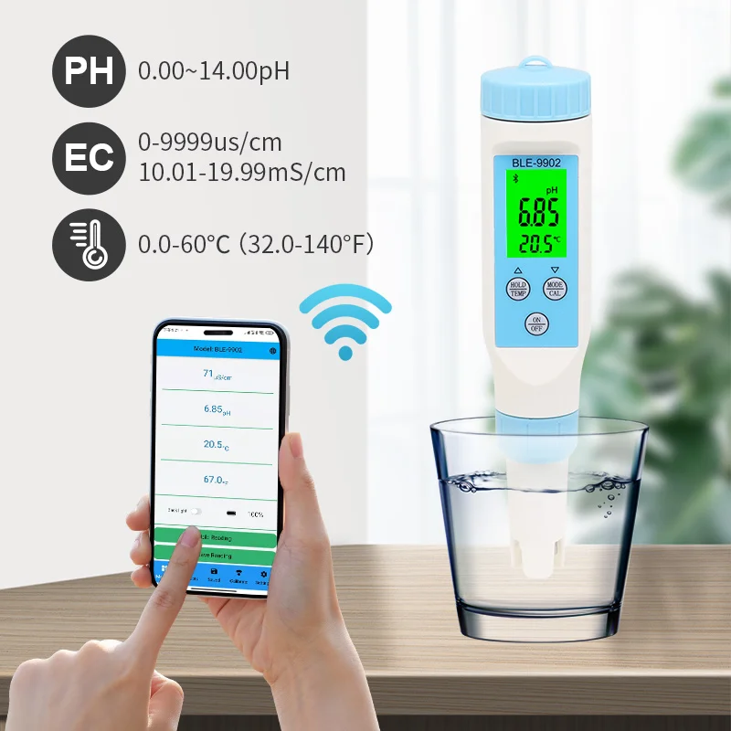 3/4/5 в 1 Bluetooth PH метр TDS/EC/ORP/солености/SG/Temp инструмент с подсветкой цифровой монитор