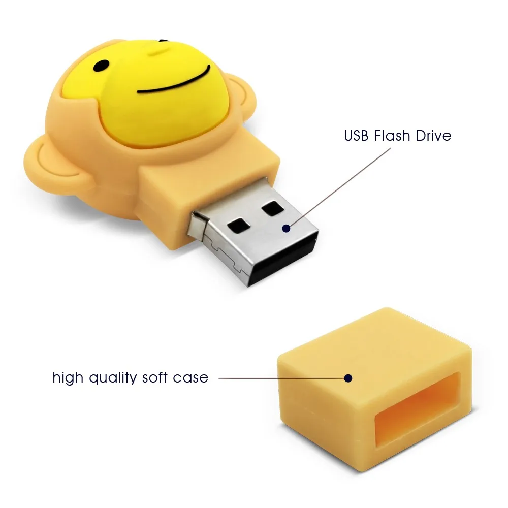 Флеш-накопитель 16 ГБ 32 64 Гб модель животных милая обезьяна usb флеш-накопитель 4 8