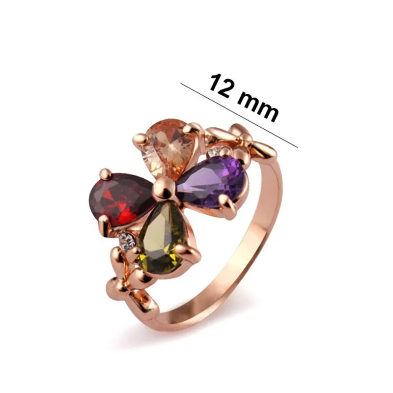 Размеры 7 9 Элегантные AAA кубический циркон цветок кольца для женщин годовщина