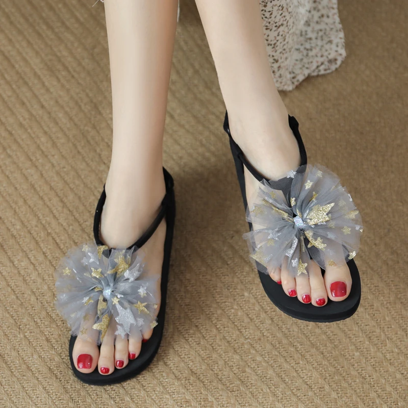 

Flat Sandal Shoe Summer Heels Clogs Wedge All-Match 2021 Women's Suit Female Beige Anti-Skid Med Without Girls Platform Comfort