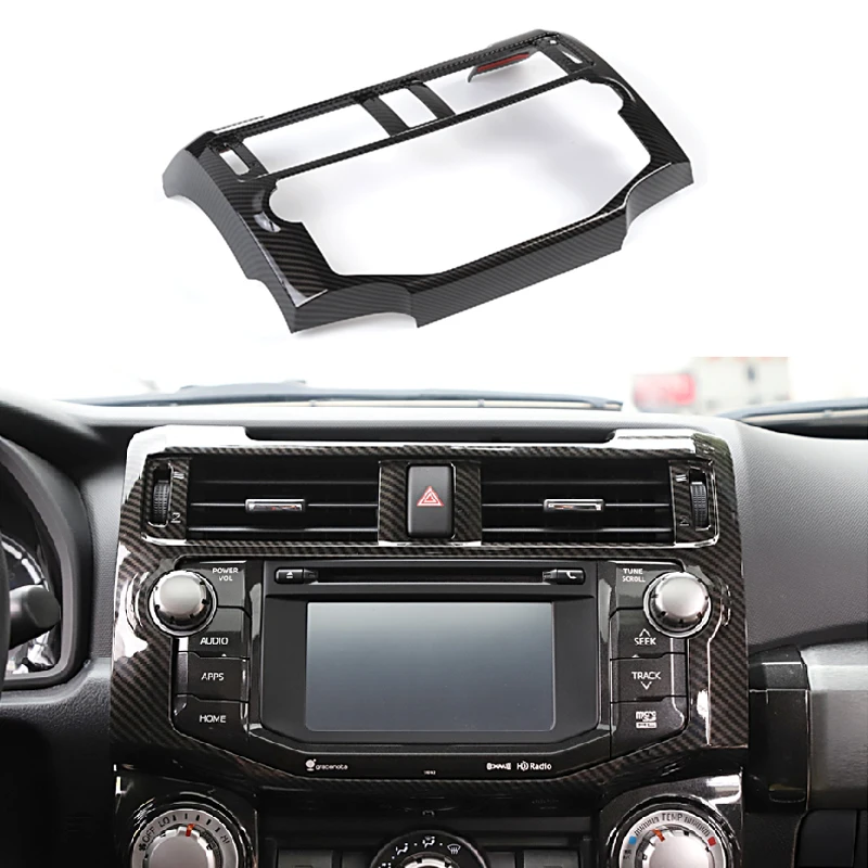 

Автомобильная черная панель Центрального управления из углеродного волокна, рамка панели GPS-навигации, рамка для отделки, подходит для Toyota ...