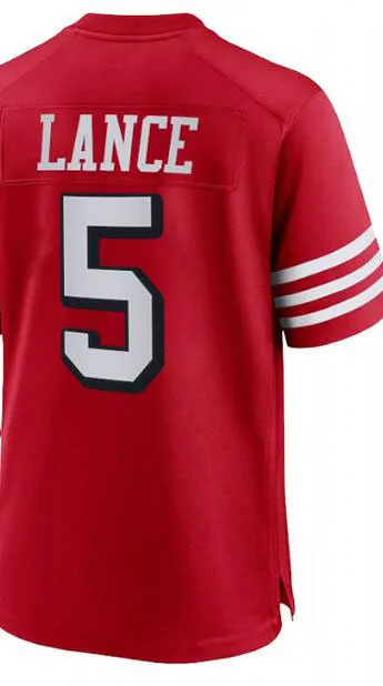 

embroidery American Jersey Trey Lance Red Men Women Kid Youth San Francisco Football Jersey