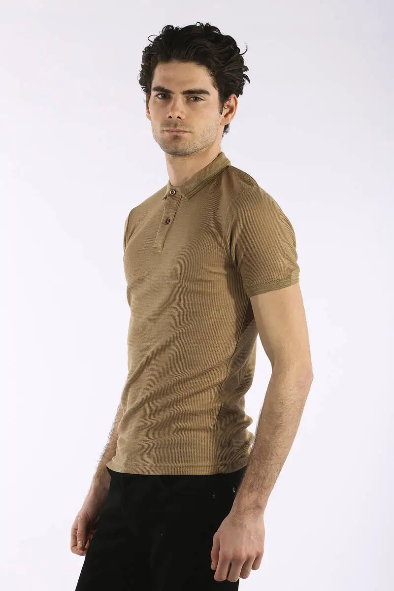 

Mens Mink Straight Polo Neck T-shirt