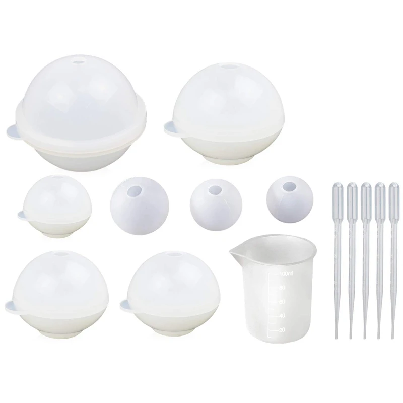 Круглые сферические формы из силиконовой смолы 8 шт пресс шариков эпоксидной для