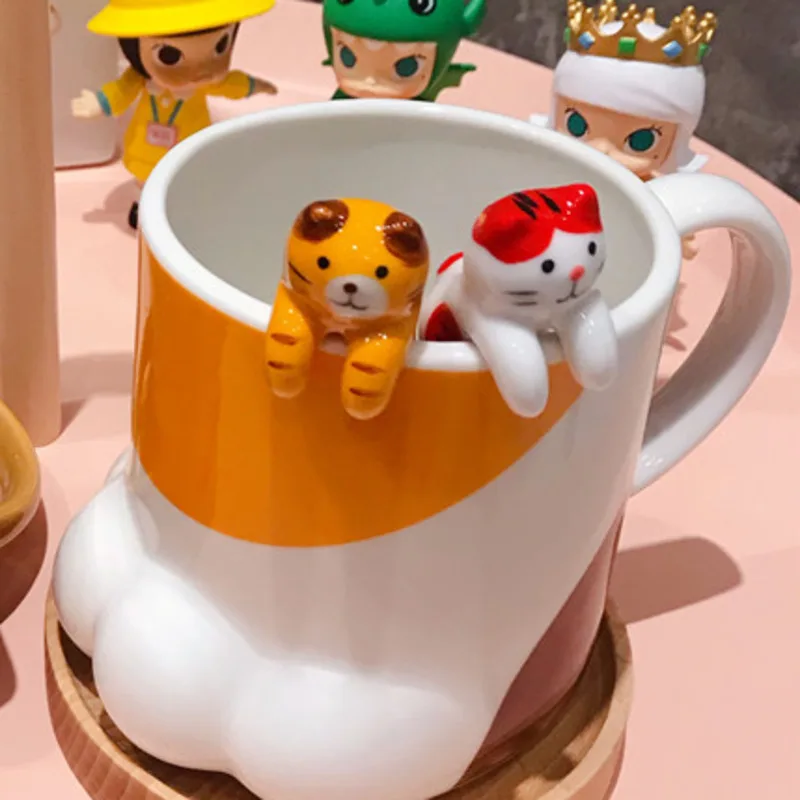 

2021 креативная чашка с кошачьими когтями, керамическая кофейная чашка, мягкая кружка с кошачьими когтями, кружка для молока, подарок для друз...