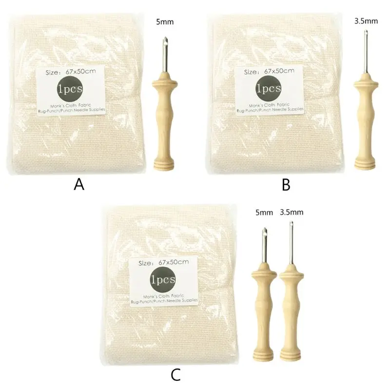 

2/3pcs Embroidery Monks Cloth Knitting Punch Threader Needle Sewing Accessories