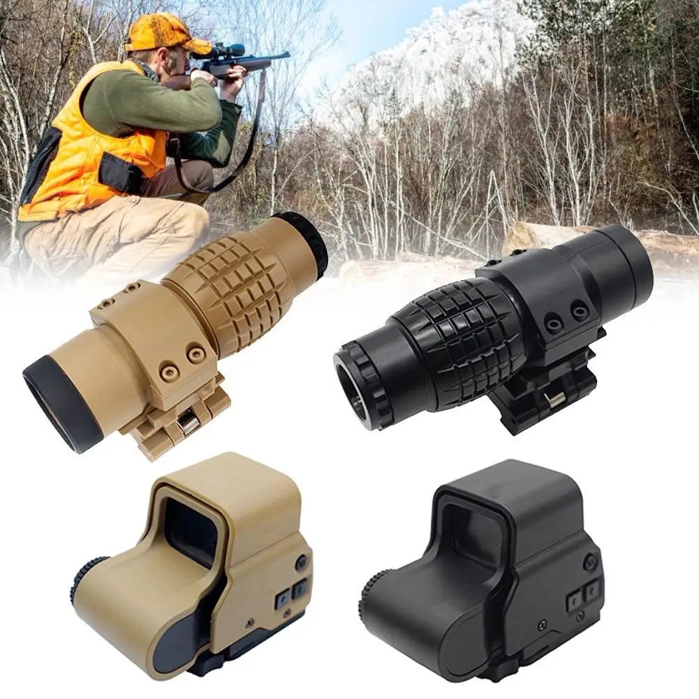 3x Magnifying Glass Holographic Sight Range Scope Latest Outdoor Portable Sightseeing Tool For Hunting Collimator AK47 | Инструменты