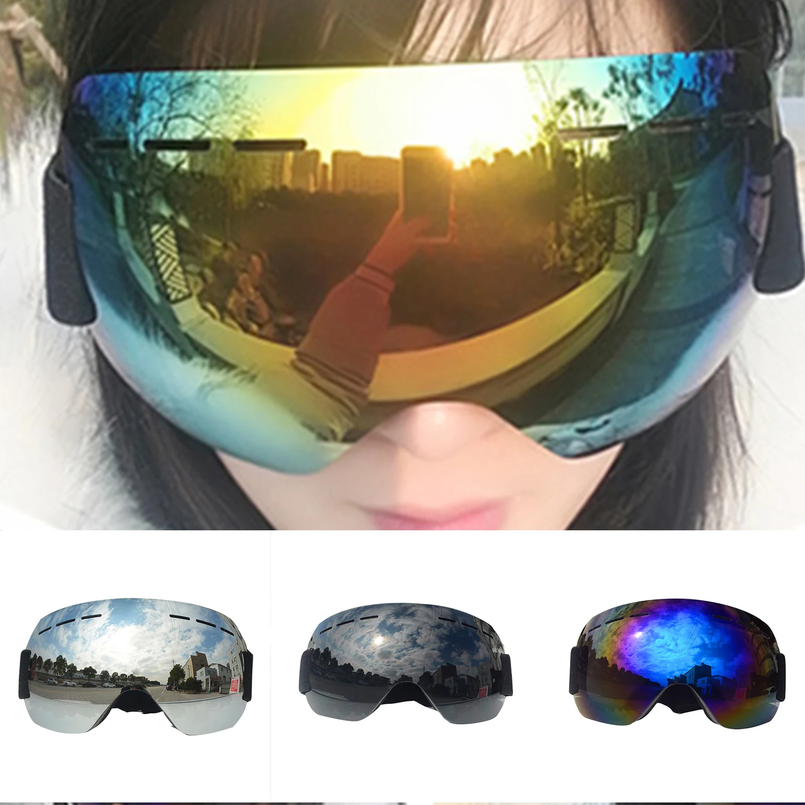 

Ski Goggles Windproof UV400 Anti-Fog Ski Glasses Skiing Snow Men Women Snowboard Goggles Sandproof Anti-UV Chemical Goggles EM88