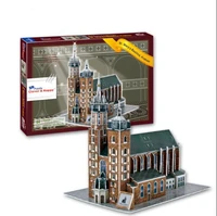 st marys basilica krakow church learning 3d paper diy jigsaw puzzle model educational toy kits children boy gift toy
