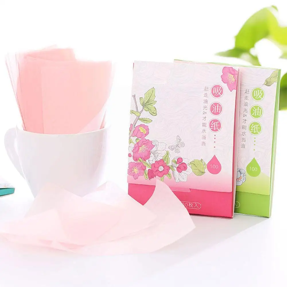 

100Sheets/Pack Linen Paper Facial Oil Blotting Sheets Face Makeup Paper Absorbent Tools Cleansing 100S Control Paper Oil Be O2L6