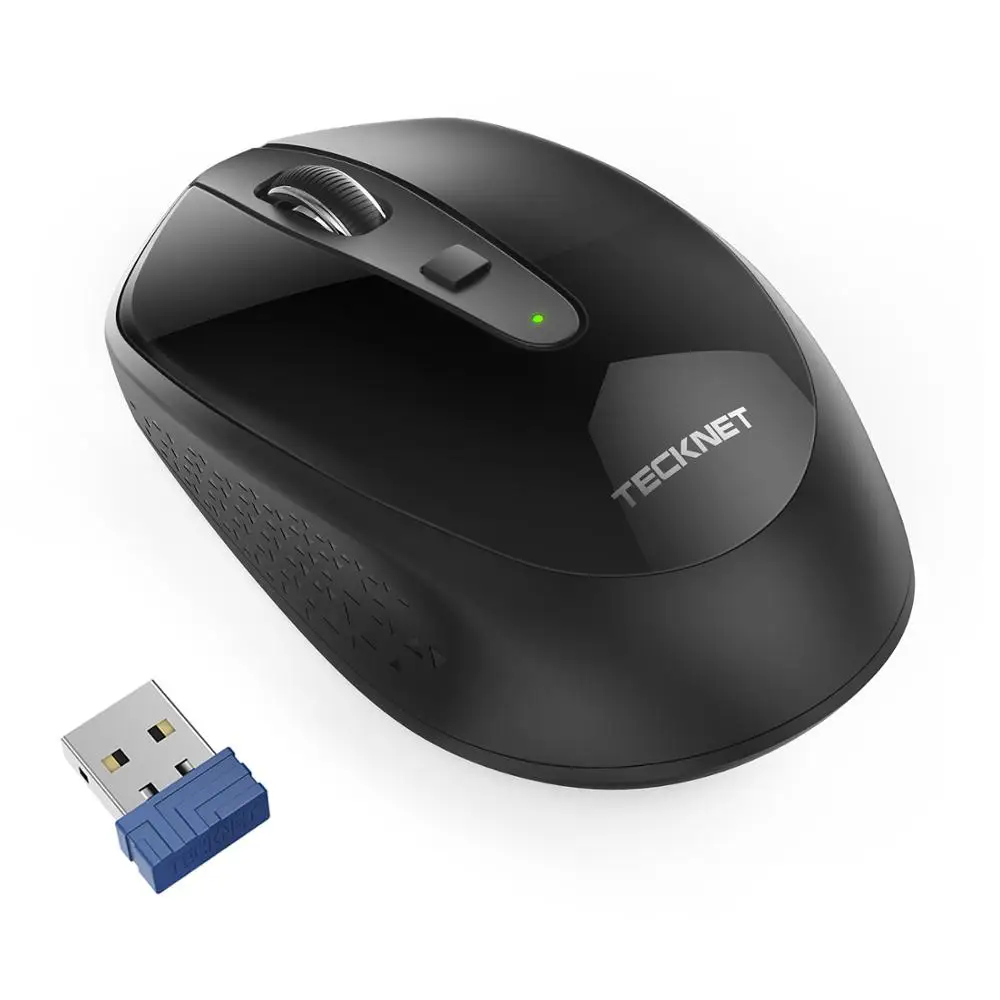Black TeckNet компьютерные мини мыши USB беспроводная мышь 2,4 ГГц 1600 dpi беспроводная мышь 4 кнопки оптическая эргономичная мышь для ноутбука - Цвет: Black