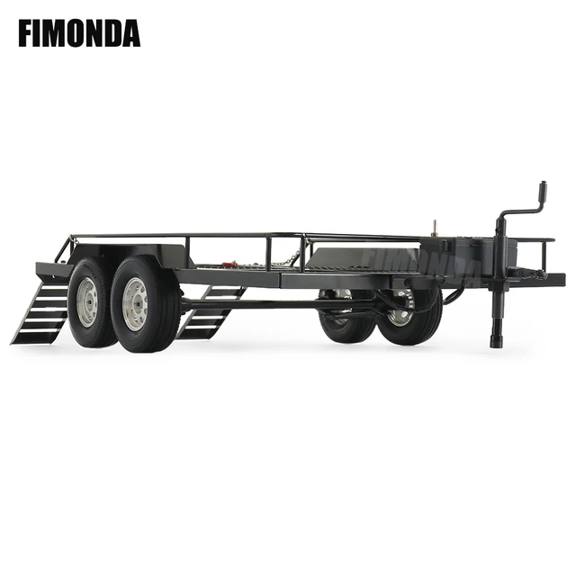 RCトレーラー1:10スケールデュアルアクスルフラットベットトレーラー