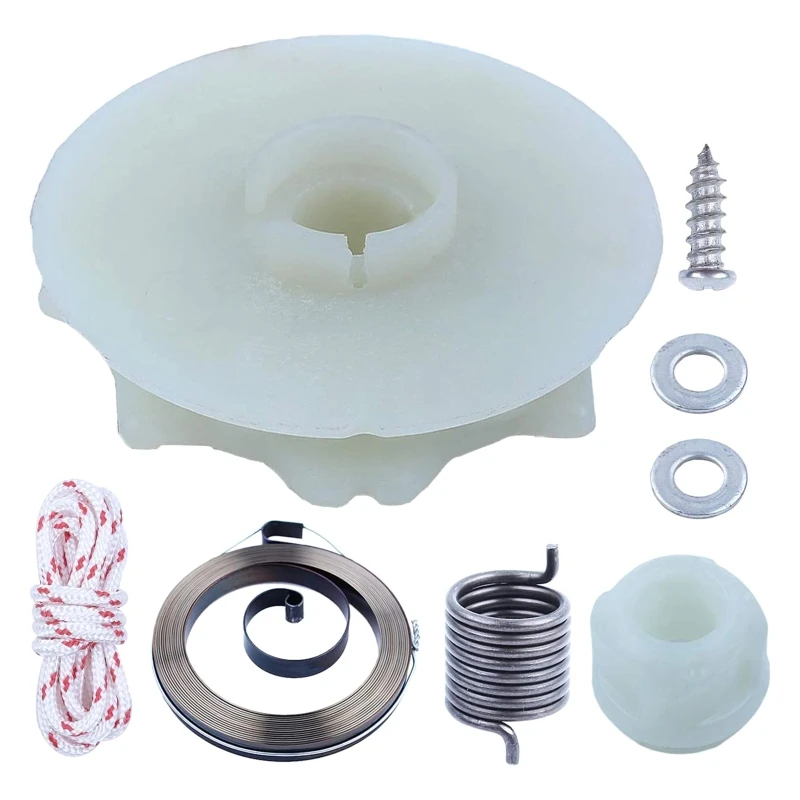 

Chainsaw Recoil Starter Pulley Spring Kit for Poulan PP4218 PP4620AV PPB4018 SM4218AV with Recoil Spring W/Hub, Starter for M7DA