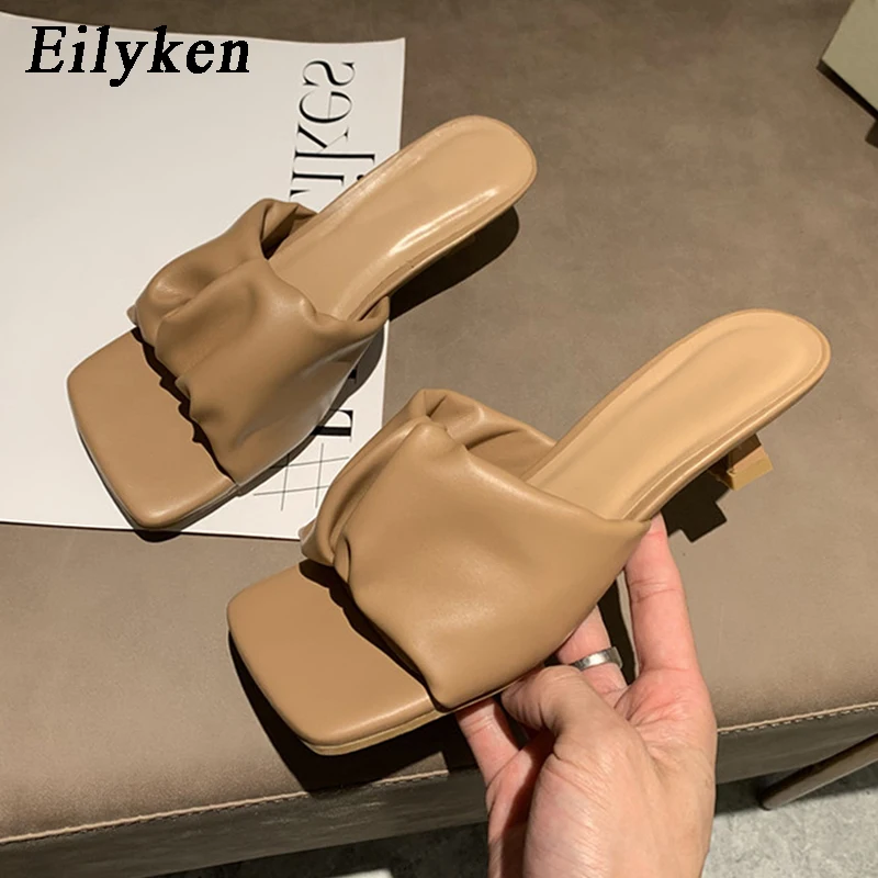 Eilyken/Коллекция 2021 года Фирменный дизайн Женские тапочки Элегантные шлепанцы с