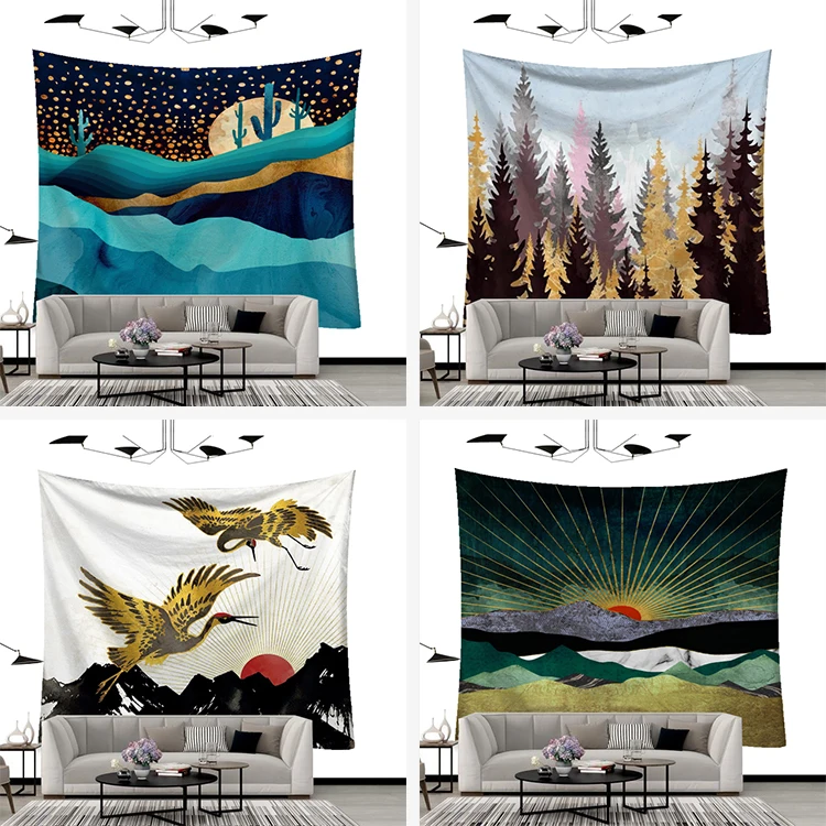 Гобелен с Луной и солнцем МАНДАЛА ГОБЕЛЕН настенный пляжное полотенце пейзаж