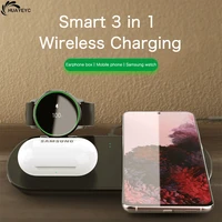 3 in 1 wireless chargers for iphone 13 pro max samsung s21 10w qi fast charging dock for galaxy buds active 2 watch 5 4 airpods