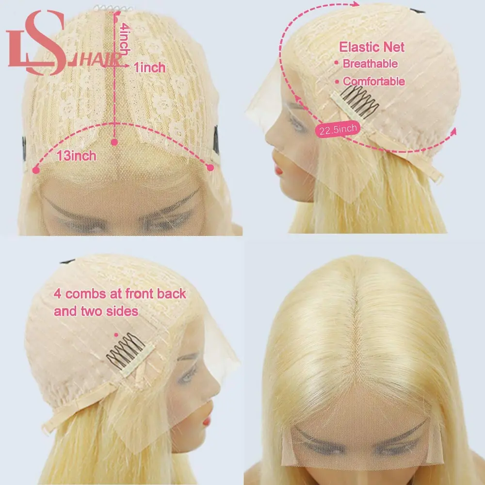 Супер парик 613 блонд на сетке без повреждений бразильские T-образные парики