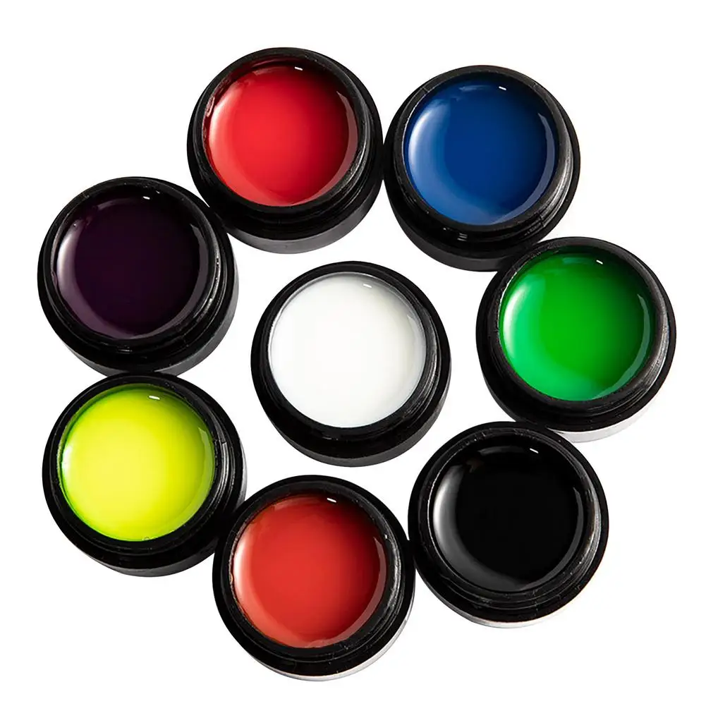 

8Pcs Luminous Spider Nail Gel Polish Set Fluorescent Effect Nail Art Elastic Drawing Silk Spider Soak Off Gel Varnish