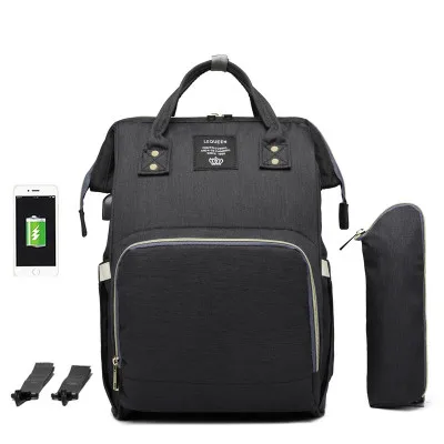 mother bag 6 LEQUEEN пеленки ребенка материнства сумка USB зарядное устройство три бутылки большой емкости тележка подгузник рюкзак для мамы мать сумка - Цвет: mother bag 6