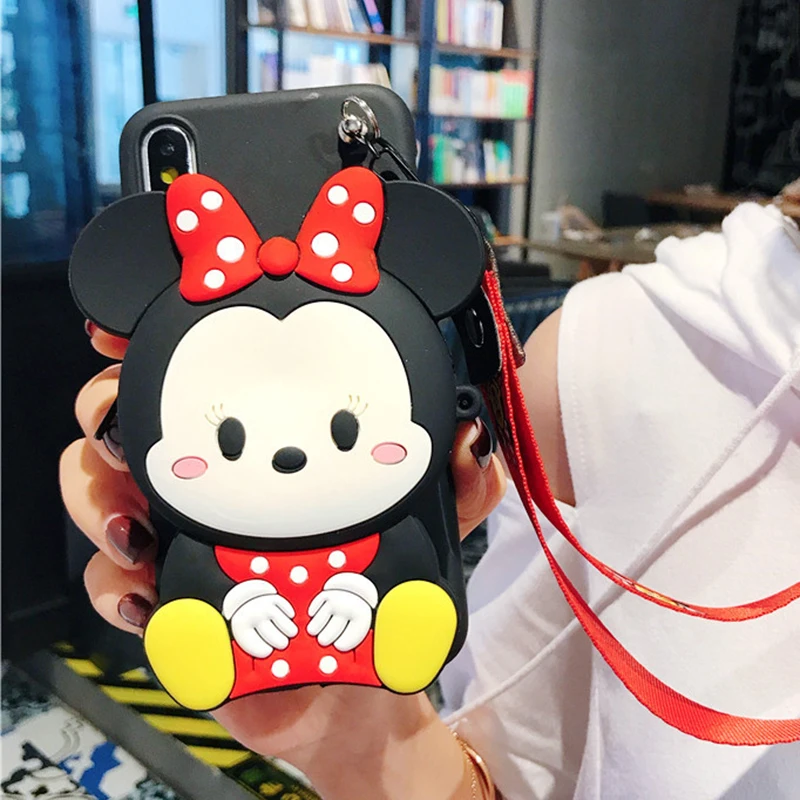 Minnie Black Мягкий силиконовый чехол с 3D кошельком из мультфильма «сделай сам» для Samsung Galaxy J2 Core J4 Plus J6 J7 Prime, чехол из ТПУ с милым котом - Цвет: Minnie Black