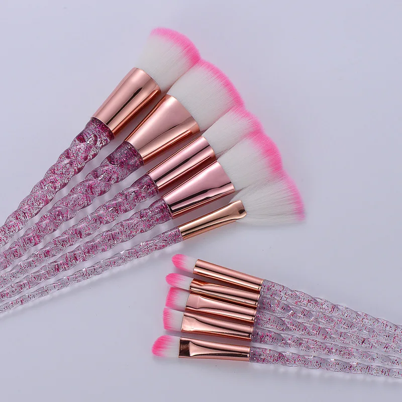 Набор кистей для макияжа со спиралью и кристаллами 10 шт. | Красота здоровье