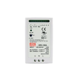 Original Mean Well DRC-100A meanwell 13.8V DIN Rail Security Power Supply 96.6W Single Output with Battery Charger UPS Function
