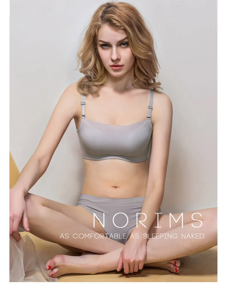 

women soft breathable push up gather bra ice silk seamless lingerie tube top thin wire free lace bra female section received