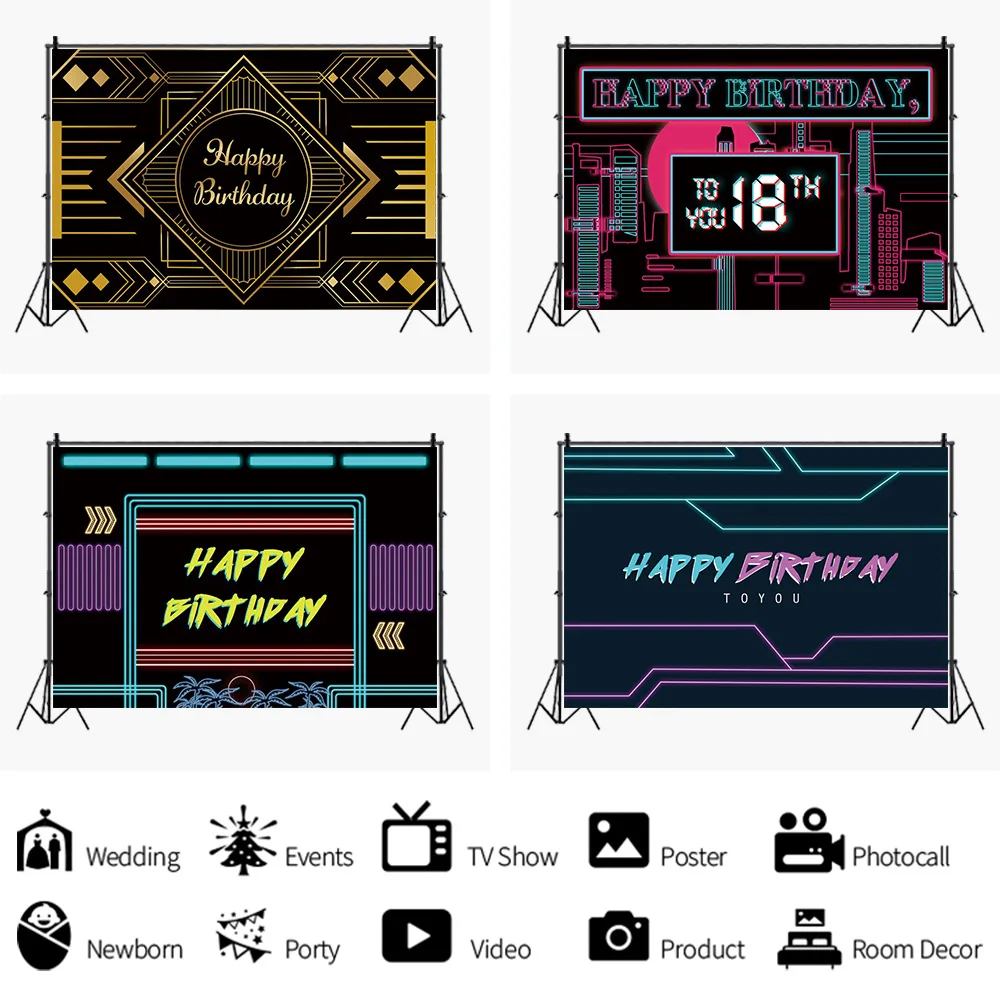 

Cool Cyberpunk Style Backdrop Child Birthday Party Room Decoration Photography Studio Photo Kids Baby Custom Vinyl Background