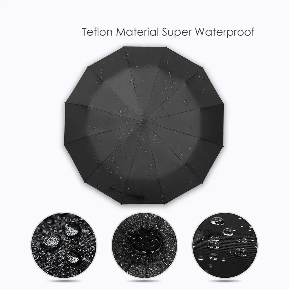 12 ребер ветрозащитный дорожный Зонт навес Удлиненная ручка с автоматической