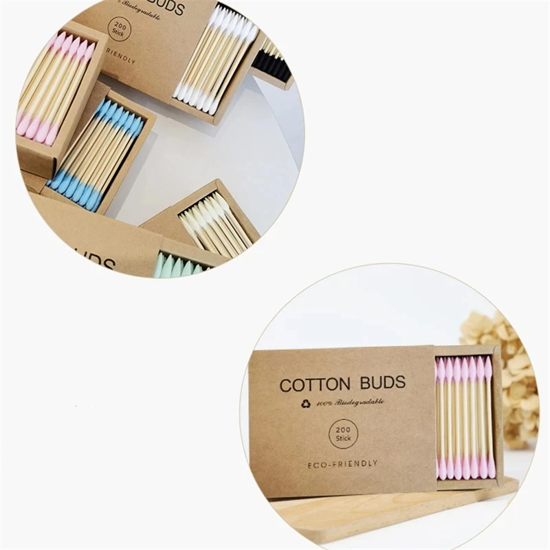 

Disposable Cotton Buds 5Box/Set Bamboo Sticks Cotton Swab Beauty Makeup Nose Ears Cleaning Double Head Cotton Swab