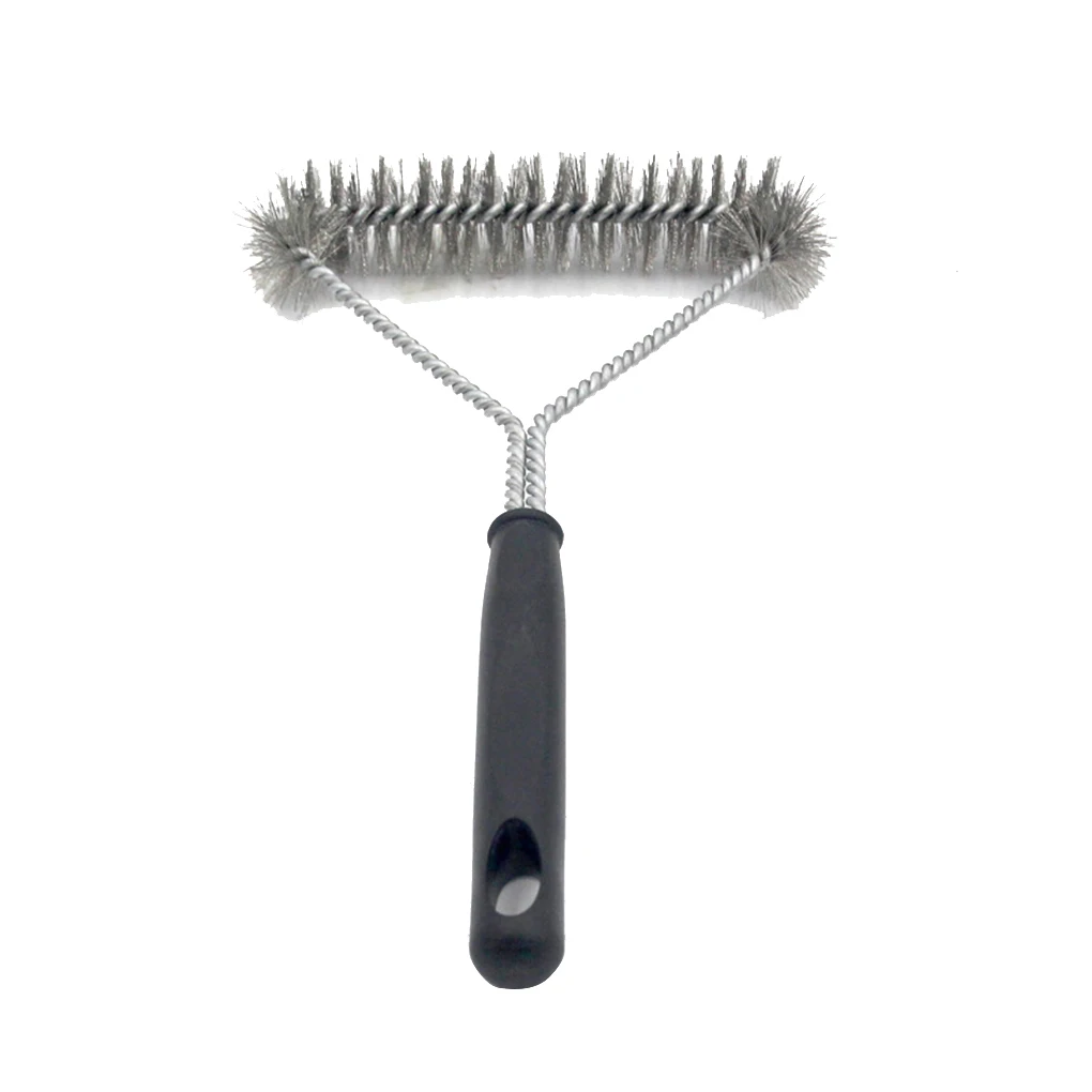 

11 inch BBQ Grill Barbecue Kit Cleaning Brush Stainless Steel Cooking Tools Wire Bristles Triangle Cleaning Brushes Kitchen