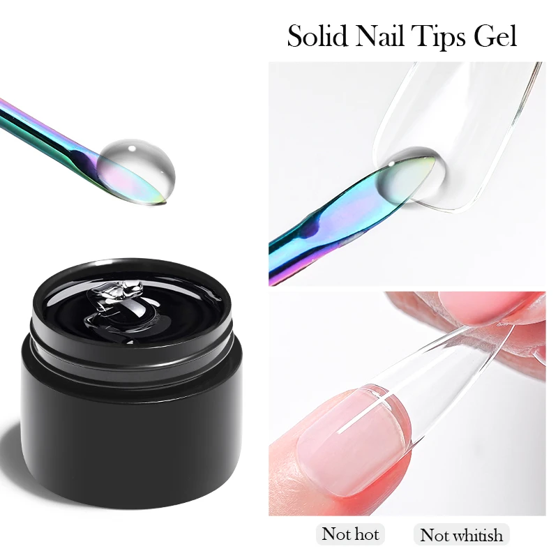 

MEET ACROSS 5g Solid Nail Tips Gel Polish Transparent Soak Off UV LED Extension Nail Art Gel Varnish Glitter Gel