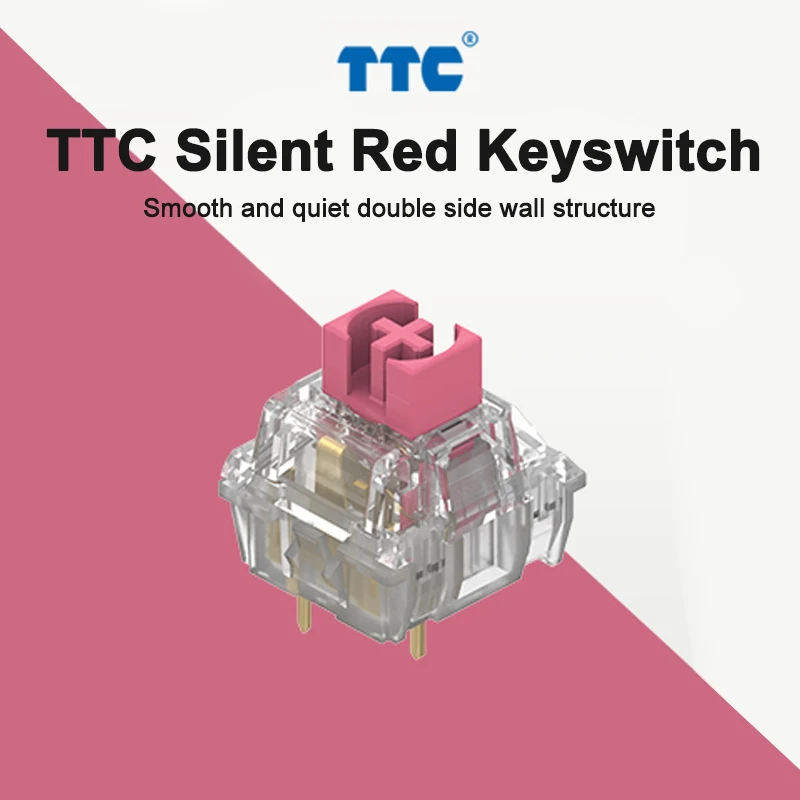 

TTC Silent Red Switch V3 Mechanical Keyboard Mute Linear 45g 3 Pins Gold Plated Spring Transparent Axis Customize DIY Gamer PC