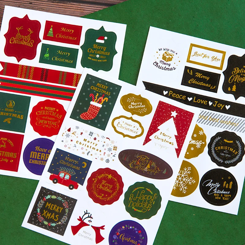 2 шт./компл. бронзового цвета Рождественский запечатывания Стикеры Рождество s