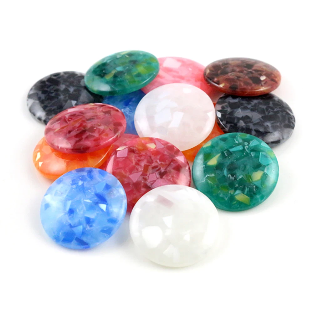 

New Fashion 10pcs 25mm Mix Color Artificial shells Flat Back Resin Cabochons Cameo G5-36