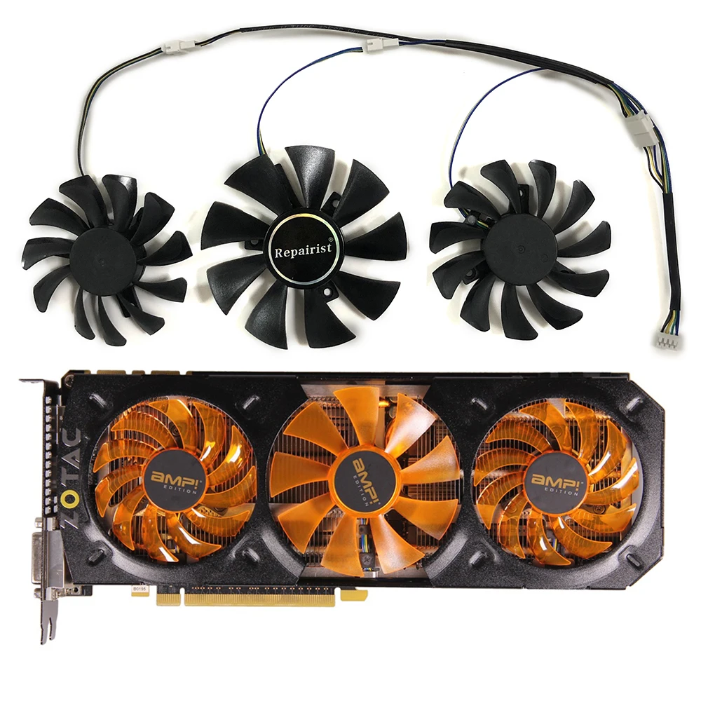 3 шт./компл. видео охлаждающий вентилятор GPU для Dataland Powercolor DEVIL R9 270X R9-370X Графика