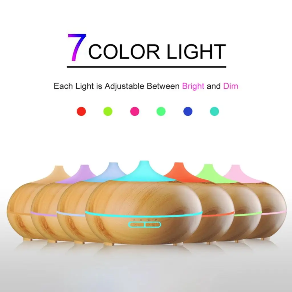 500 мл арома диффузор с древесным зерном автоматический отключаемый увлажнитель