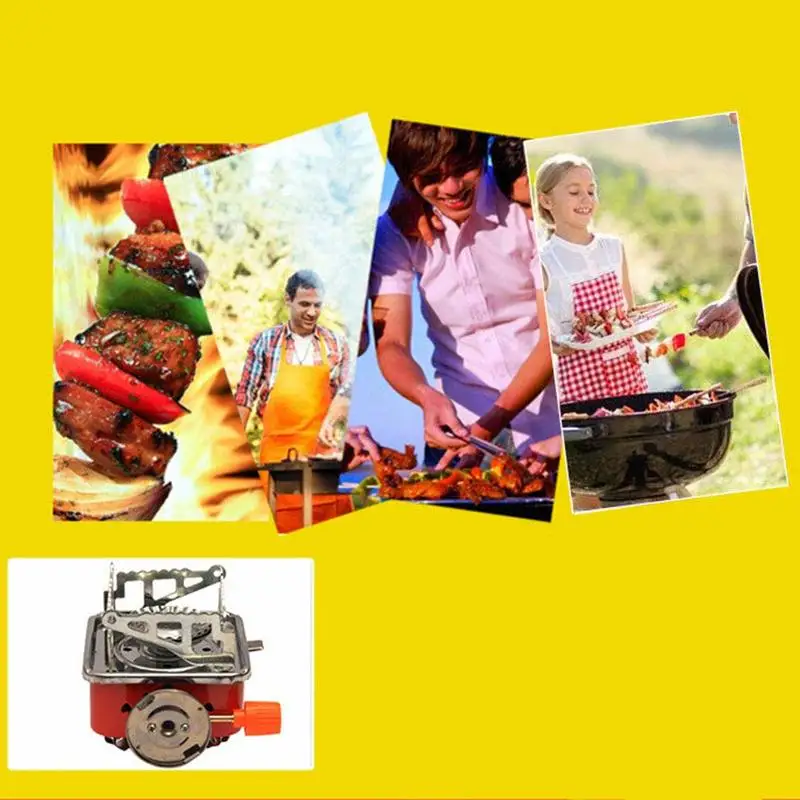 Новый Открытый Кемпинг барбекю маленькая квадратная печь многофункциональная