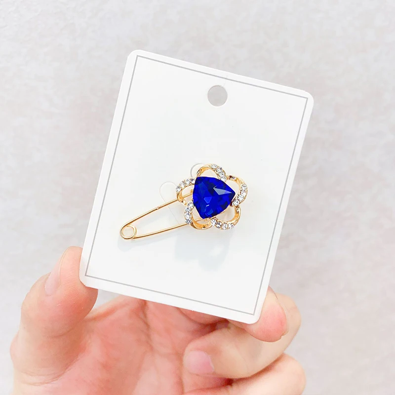 Высокое качество Кристалл Броши Булавки простая геометрия стразы жемчужные